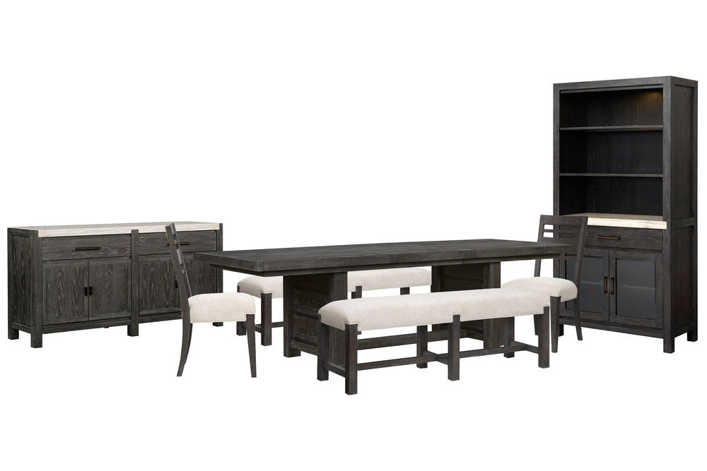 Magnussen - Plum Creek Ravenwood Black Rectangular Dining Table With 2 Benches 2 Side Chairs Sideboard And Display Cabinet - D5990-21-KIT39 view 1