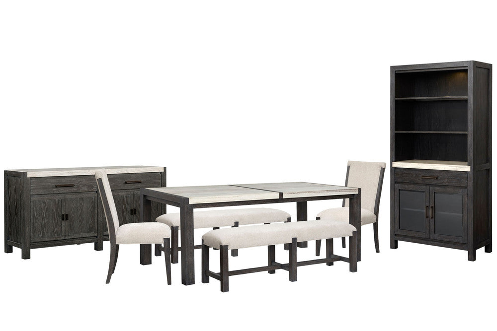 Magnussen - Plum Creek Ravenwood Black Rectangular Dining Table With 2 Benches 3 Side Chairs Sideboard And Display Cabinet - D5990-20-KIT42 view 1