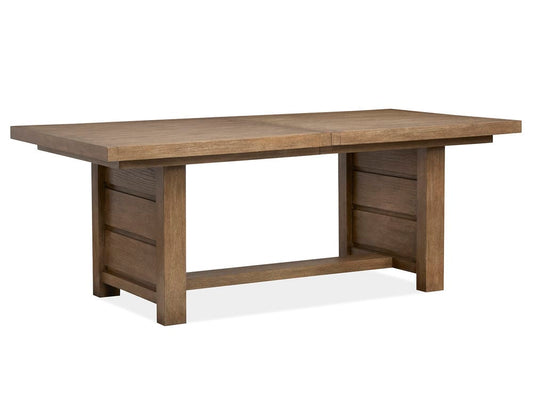 Magnussen - Plum Creek Sierra Brown Extendable Trestle Dining Table With 4 Upholstered Side Chairs And Server - D5768-21-KIT8 view 2