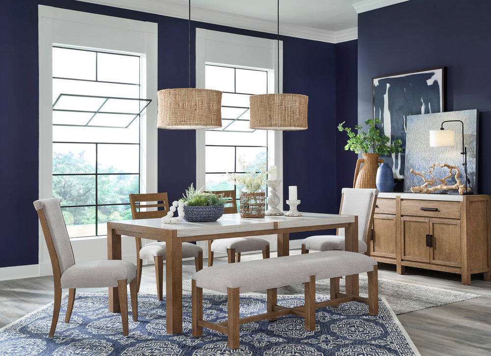 Magnussen - Plum Creek Sierra Brown Rectangular Dining Table With 4 Side Chairs Bench Server And Display Cabinet - D5768-20-KIT18 view 10