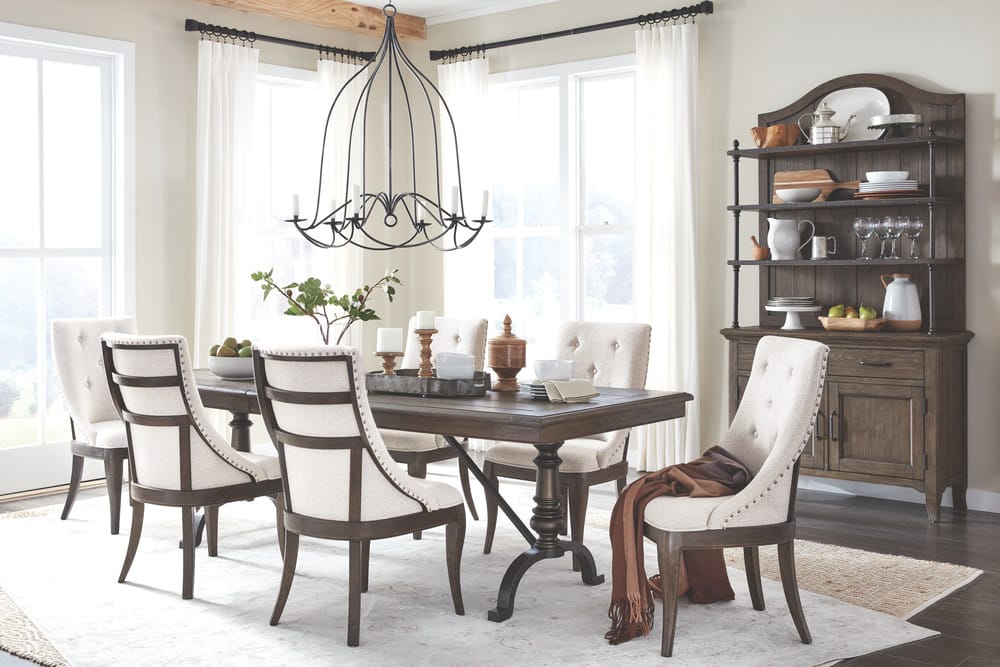 Magnussen - Roxbury Manor Homestead Brown Extendable Rectangular Dining Table With 4 Arm Chairs - D5011-20-KIT1 view 12
