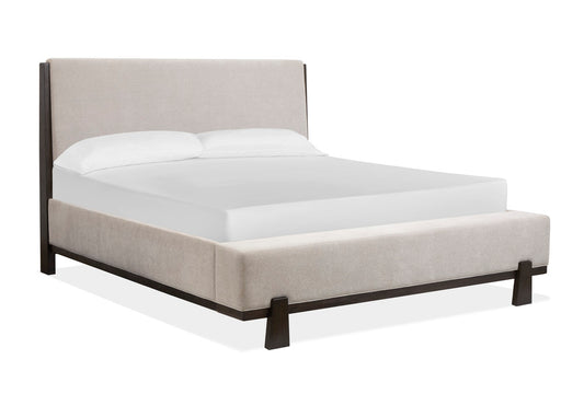 Magnussen - Tauren Coffee Bean Cal.King Upholstered Panel Bed With Nightstand - B6434-75-KIT1 view 2