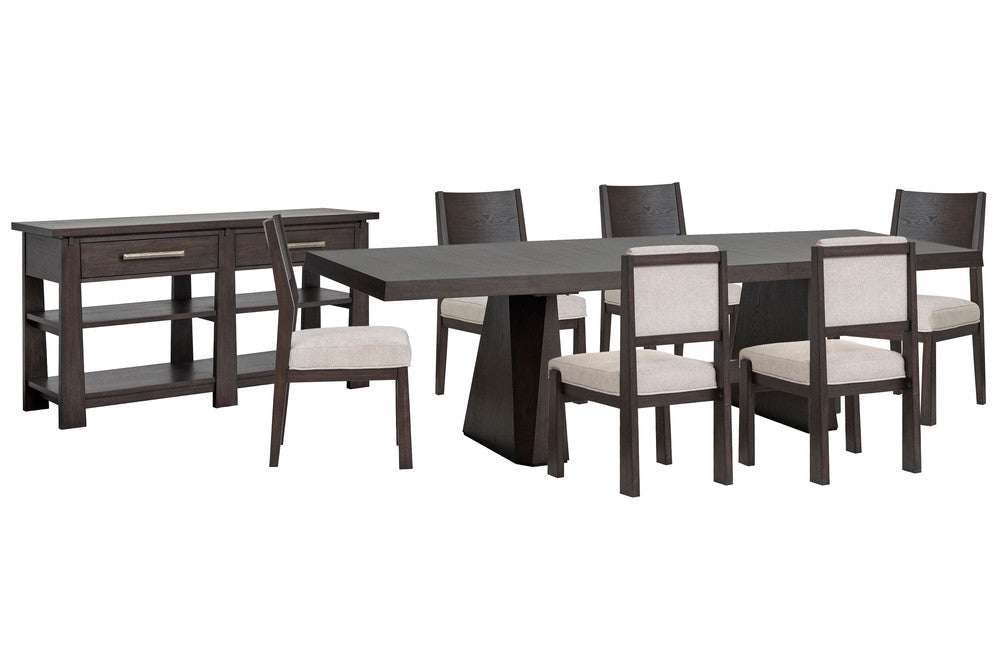 Magnussen - Tauren Coffee Bean Extendable Double Pedestal Dining Table With 4 Side Chairs 2 Upholstered Side Chairs And Sideboard - D6434-32-KIT23 view 1
