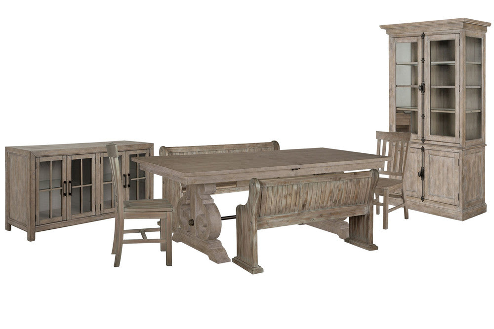 Magnussen - Tinley Park Dove Tail Grey Extendable Rectangular Dining Table With 2 Benches 2 Side Chairs Buffet And Dining Cabinet - D4646-20-KIT50 view 1