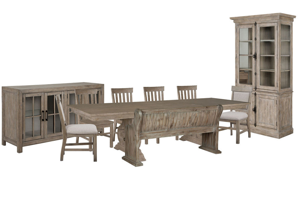 Magnussen - Tinley Park Dove Tail Grey Extendable Rectangular Dining Table With 4 Side Chairs 2 Upholstered Side Chairs Buffet Curio Cabinet And Dining Cabinet - D4646-20-KIT30 view 1