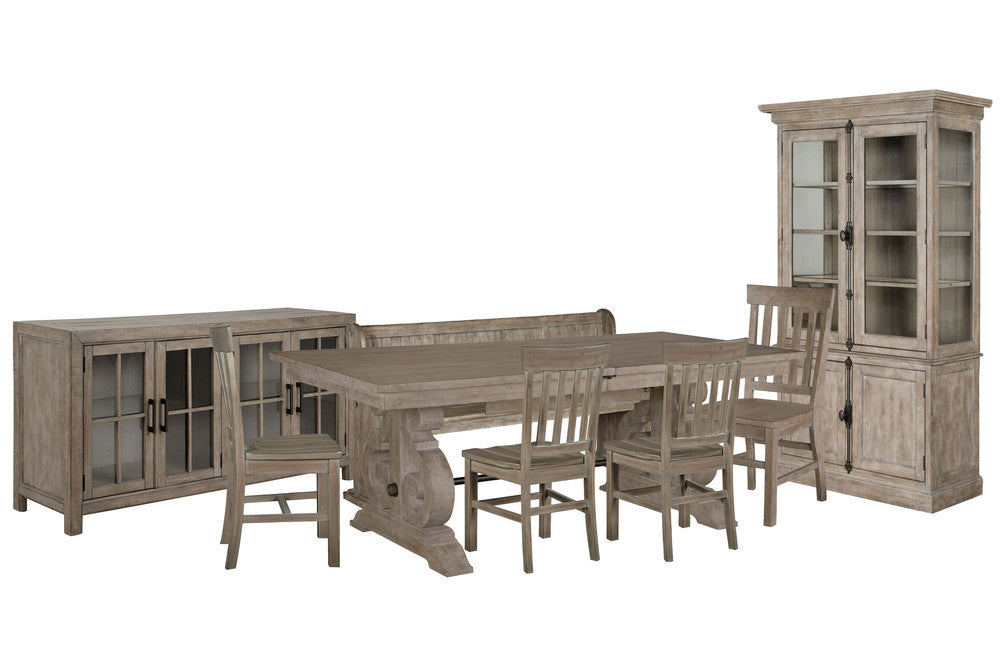 Magnussen - Tinley Park Dove Tail Grey Extendable Rectangular Dining Table With 4 Side Chairs Bench Buffet Curio Cabinet And Dining Cabinet - D4646-20-KIT25 view 1