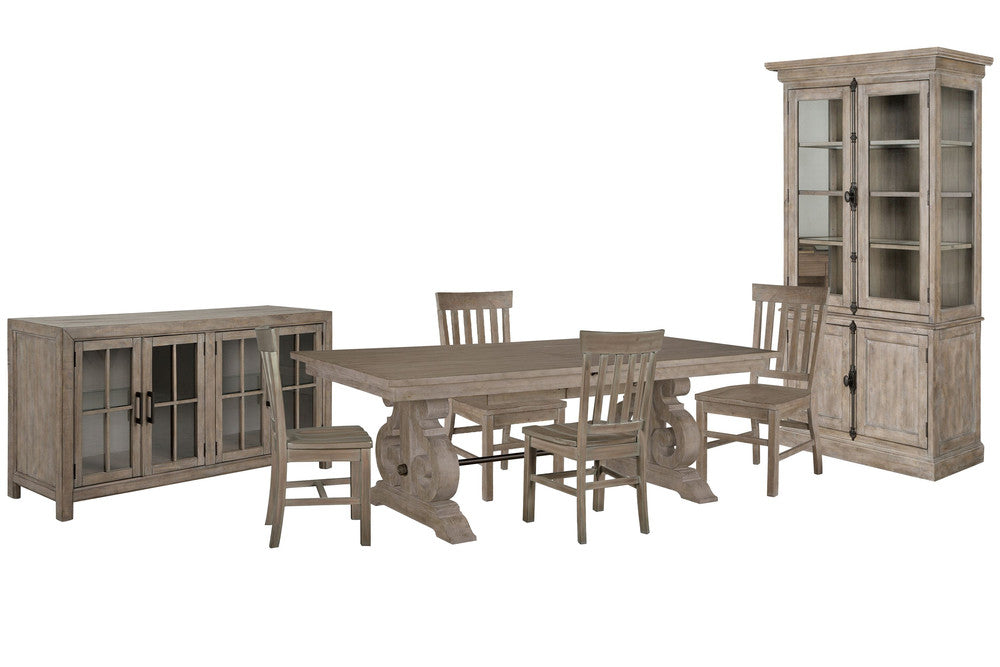 Magnussen - Tinley Park Dove Tail Grey Extendable Rectangular Dining Table With 4 Side Chairs Buffet Curio Cabinet And Dining Cabinet - D4646-20-KIT5 view 1