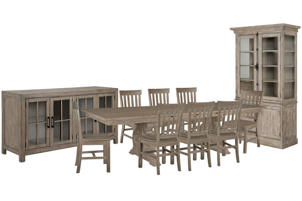 Magnussen - Tinley Park Dove Tail Grey Extendable Rectangular Dining Table With 8 Side Chairs Buffet Curio Cabinet And Dining Cabinet - D4646-20-KIT15 view 1