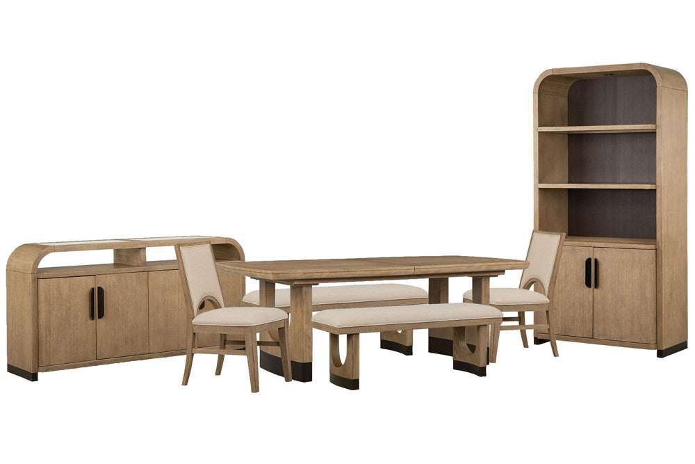 Magnussen - Tristan Swiss Coffee Extendable Trestle Dining Table With 2 Benches 2 Side Chairs Sideboard And Dining Cabinet - D5878-21-KIT30 view 1