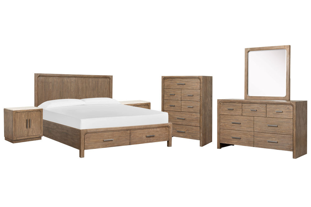 Magnussen - Westbourne Dark Umber King Panel Storage Bed 2 Door Nightstands Drawer Dresser With Portrait Mirror And Drawer Chest - B5888-64A-KIT10 view 1