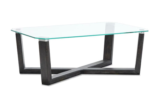 Magnussen - Wexler Black Truffle And Clear Glass Rectangular Cocktail Table With 2 End Table - T6345-43KIT2 view 2