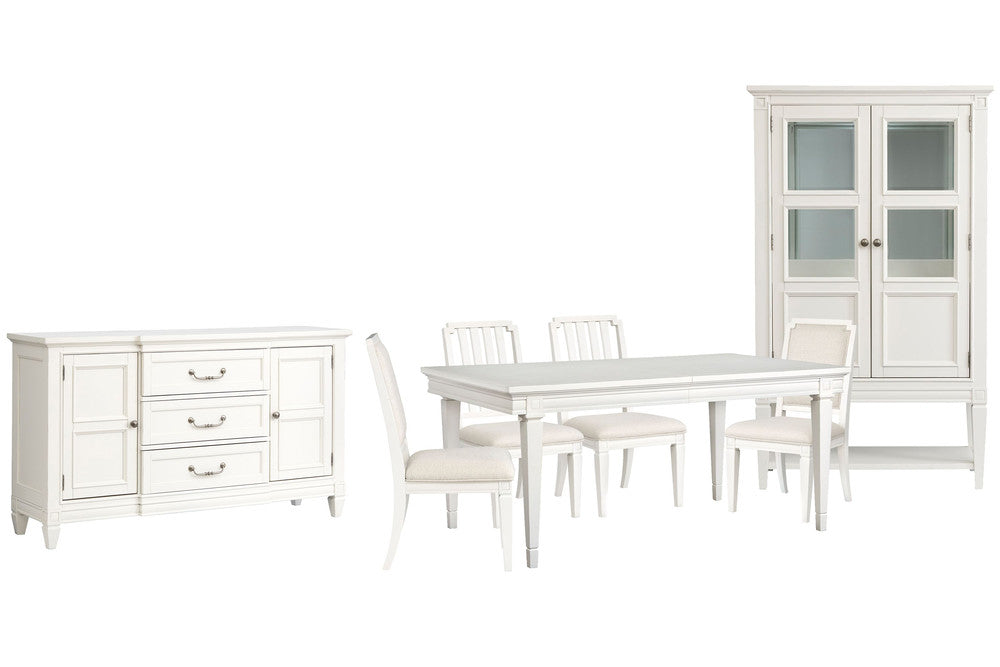 Magnussen - Willowbrook Egg Shell White Extendable Rectangular Dining Table With 2 Side Chairs 2 Upholstered Side Chairs Buffet And Display Cabinet - D5324-20-KIT21 view 1
