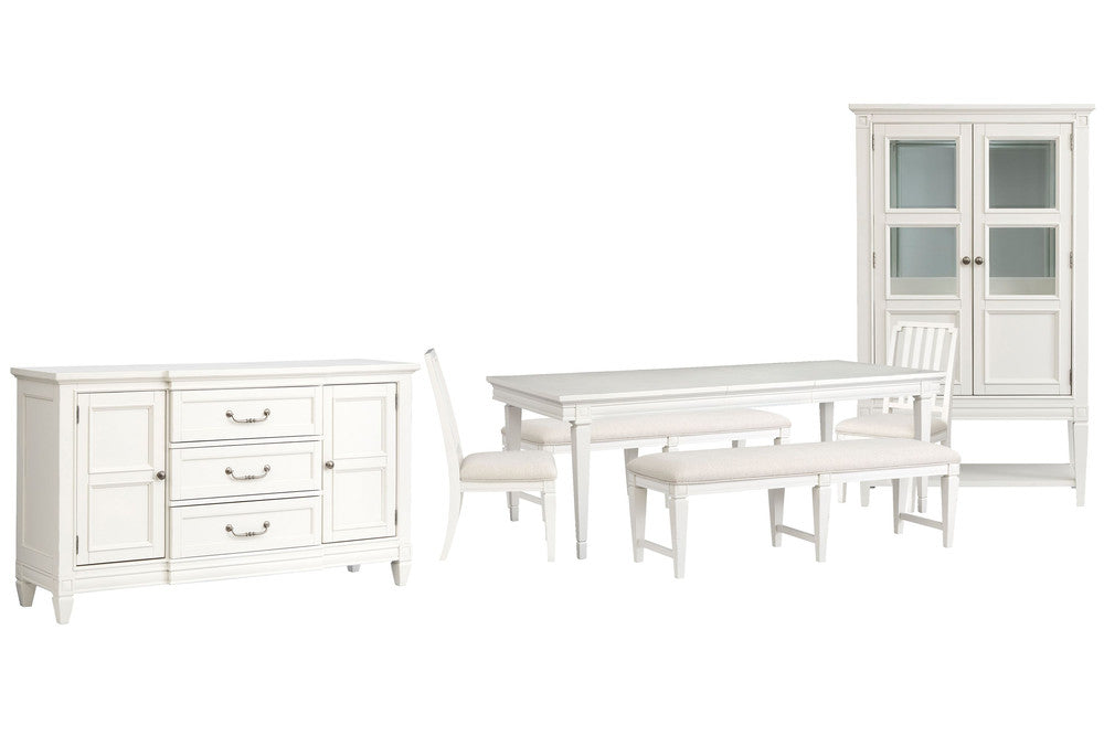 Magnussen - Willowbrook Egg Shell White Extendable Rectangular Dining Table With 2 Upholstere Benches 2 Side Chairs Buffet And Display Cabinet - D5324-20-KIT54 view 1