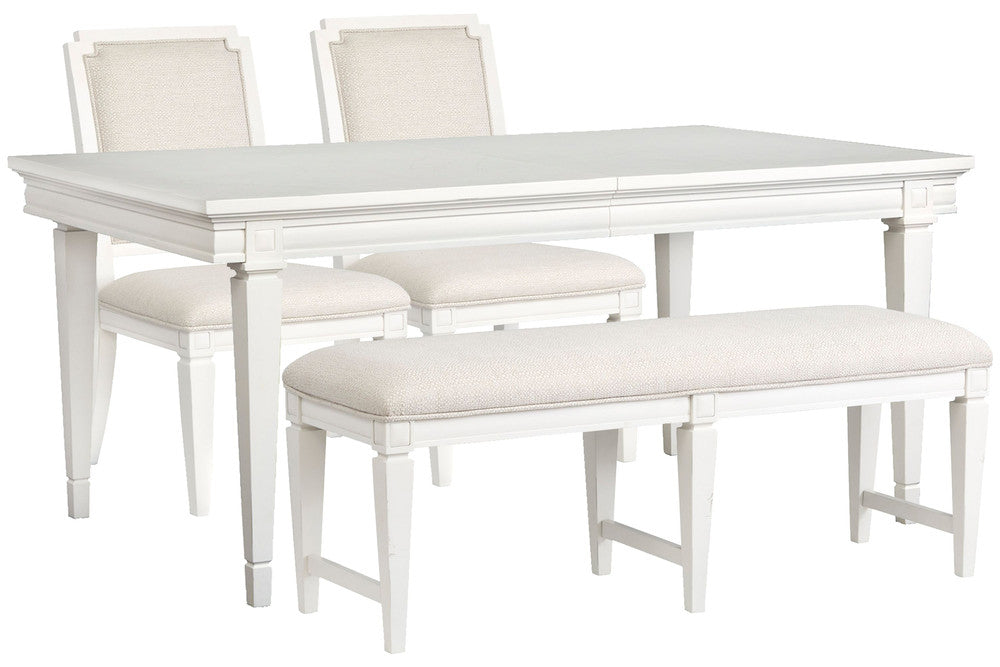 Magnussen - Willowbrook Egg Shell White Extendable Rectangular Dining Table With 2 Upholstered Side Chairs And Upholstered Bench - D5324-20-KIT37 view 1