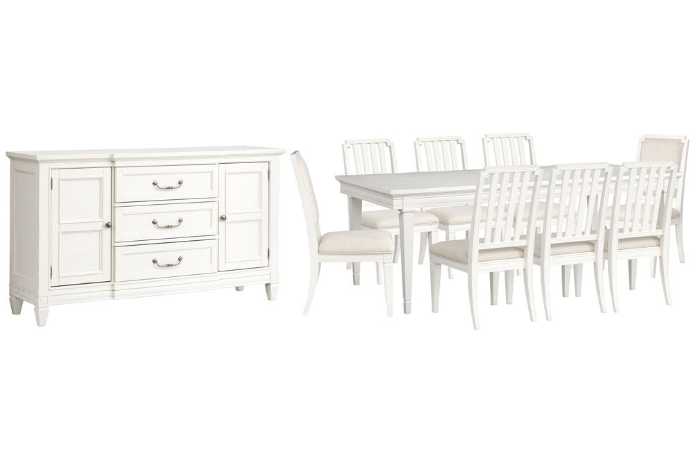Magnussen - Willowbrook Egg Shell White Extendable Rectangular Dining Table With 6 Side Chairs 2 Upholstered Side Chairs And Buffet - D5324-20-KIT26 view 1