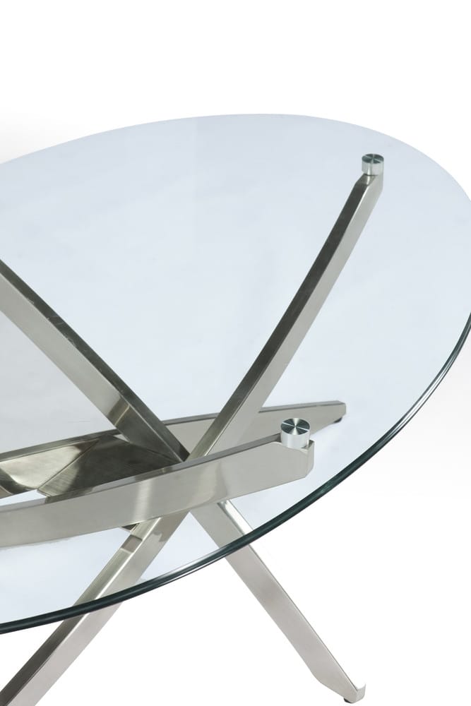 Magnussen - Zila Brushed Nickel Round Cocktail Table With End Table - T2050-45KIT1 view 4