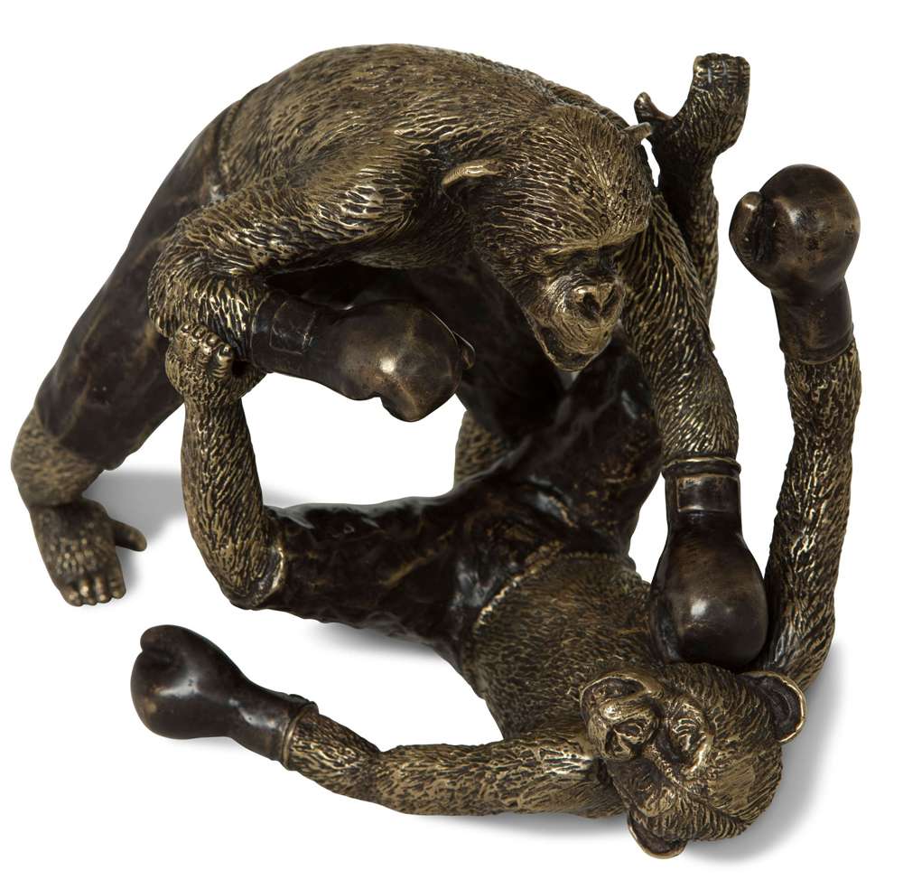 Maitland Smith - Brass Sparring Chimpanzees - 89-1801 veiw 1
