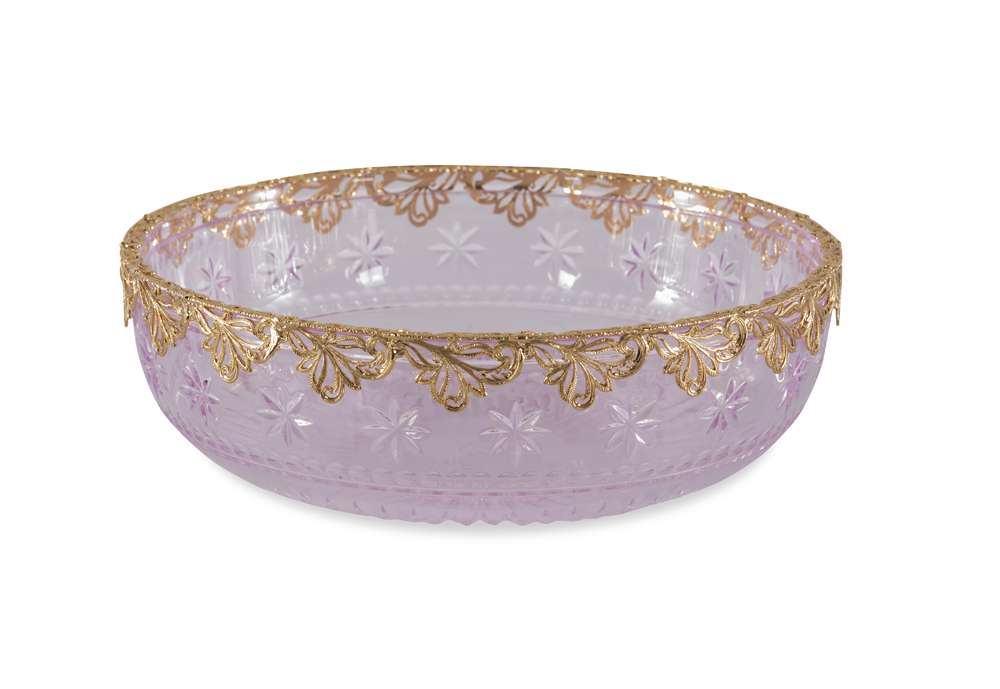Maitland Smith - Pink Carved Crystal Bowl - 8354-21 veiw 1