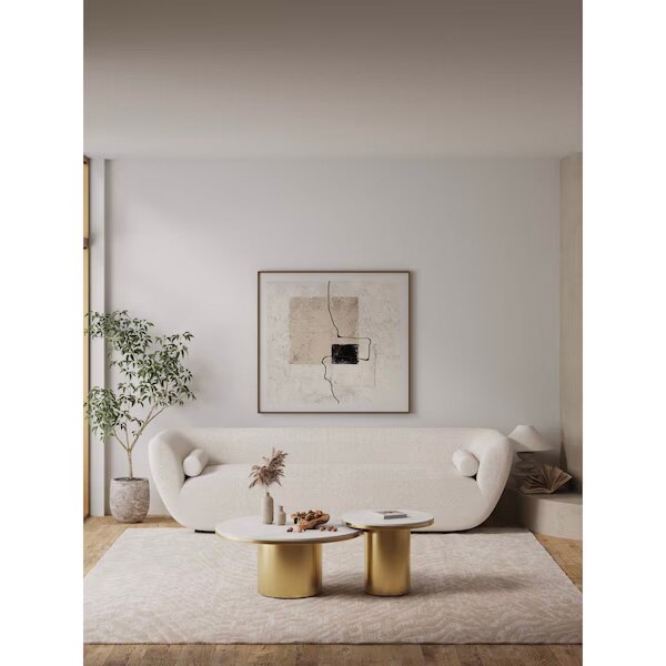 Manhattan Comfort - 2-Piece Glenn Coffee and End Table with Stainless Steel Legs in Gold - 2-CE1710 veiw 8