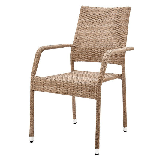 Manhattan Comfort - 7-Piece Genoa Patio 6- Person Dining Set with Iron Steel Legs in Nature Tan Weave - OD-DS002-NE veiw 2