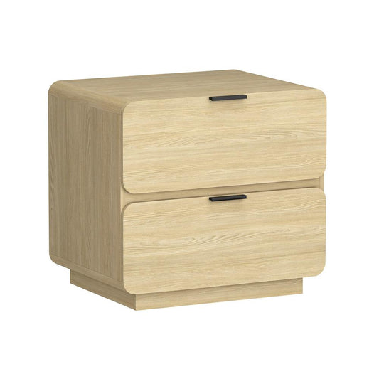 Manhattan Comfort - Chrystie 26in Nightstand in Natural (2-Drawer) - Set of 2 - 2-NS016-NA veiw 2