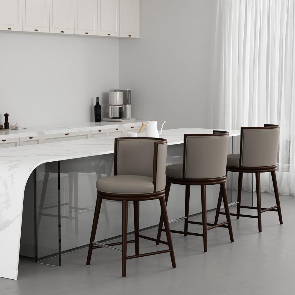 Manhattan Comfort - Evalyn Counter Stool in Taupe - Set of 3 - 3-CS021-TP veiw 8