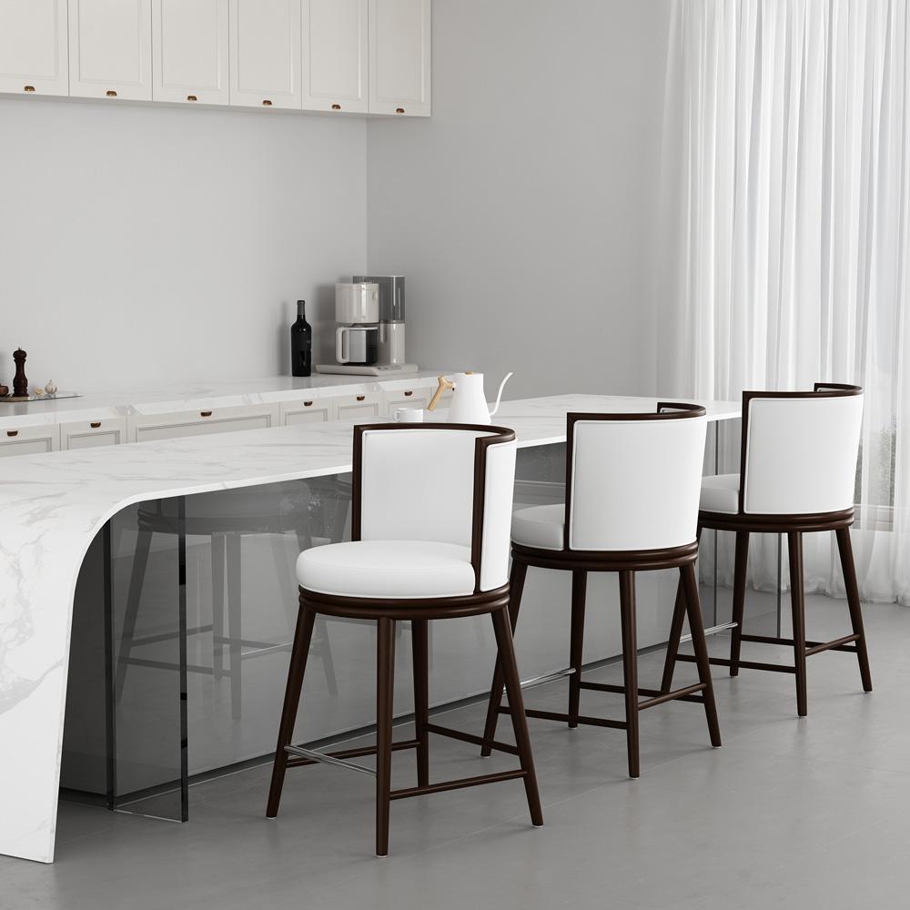 Manhattan Comfort - Evalyn Counter Stool in White - Set of 3 - 3-CS021-WH veiw 7