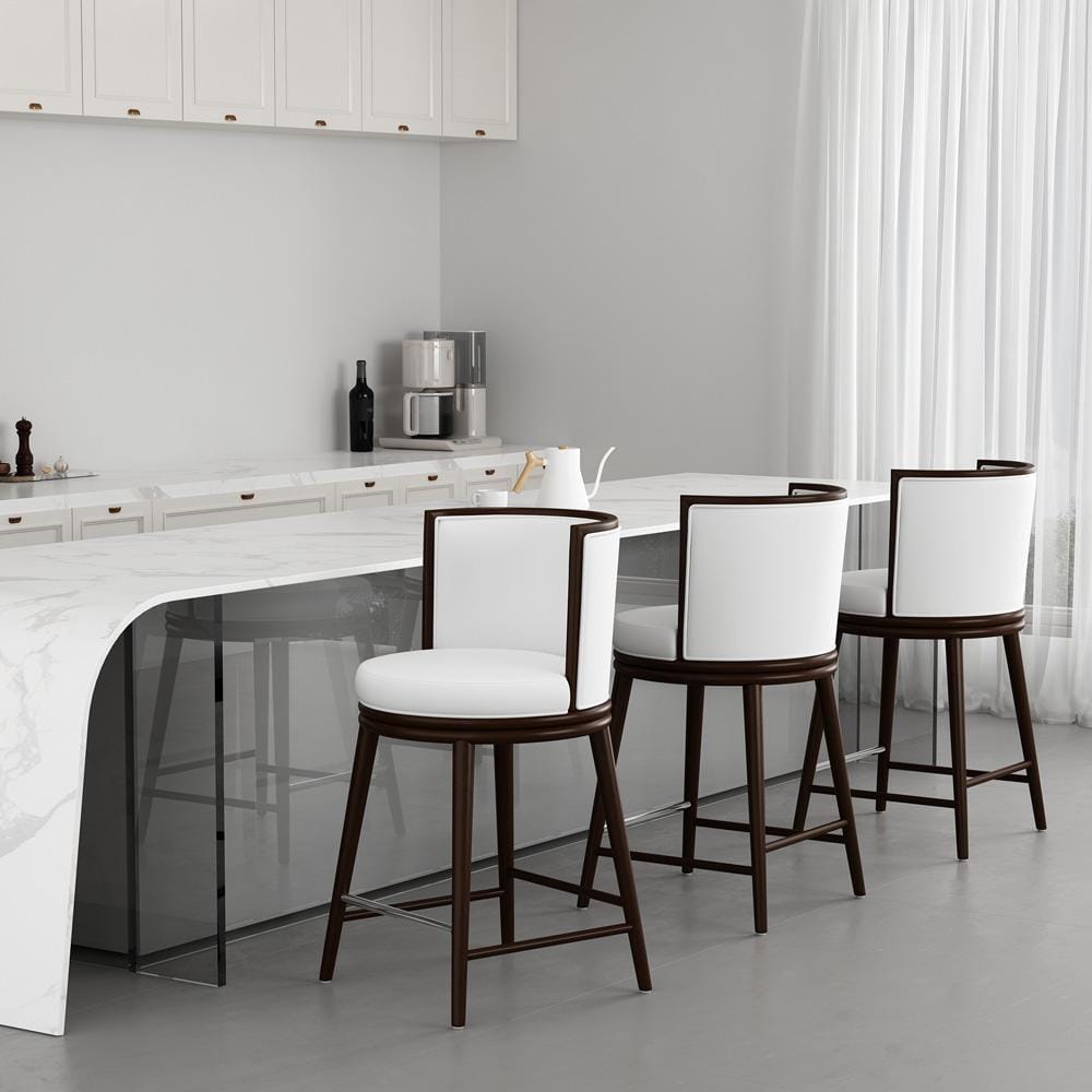 Manhattan Comfort - Evalyn Counter Stool in White - Set of 3 - 3-CS021-WH veiw 7