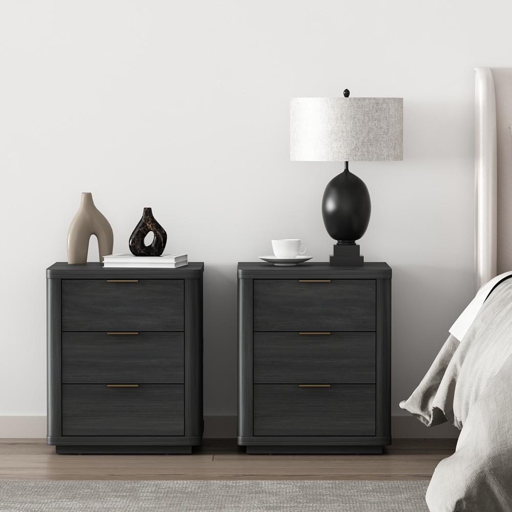 Manhattan Comfort - Evelyn Nightstand in Charcoal Grey - Set of 2 - 2-NS013-CH veiw 8
