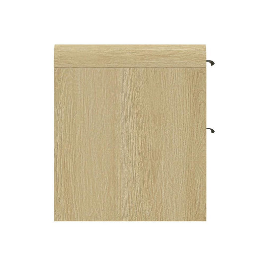 Manhattan Comfort - Grace Nightstand in Natural Oak and Black - Set of 2 - 2-NS007-NO veiw 2