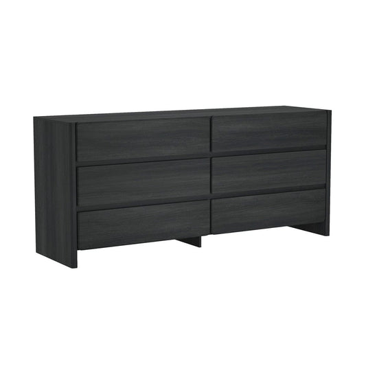Manhattan Comfort - Linda 2-Piece Double Wide Dresser and Nightstand in Charcoal Grey - BR1658-1 veiw 2