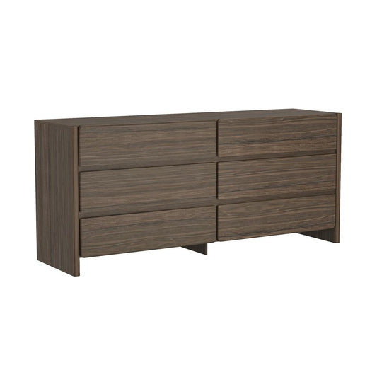 Manhattan Comfort - Linda 2-Piece Double Wide Dresser and Nightstand in Walnut Brown - BR1658-3 veiw 2