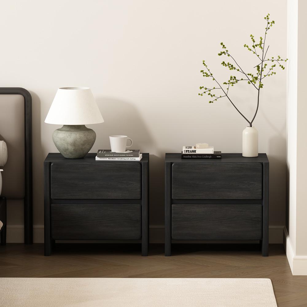Manhattan Comfort - Linda 24in Nightstand in Charcoal Grey (2-Drawer) - Set of 2 - 2-NS015-GY veiw 7