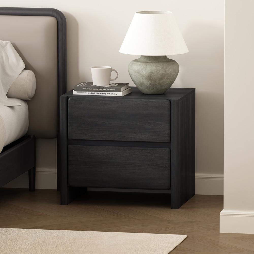 Manhattan Comfort - Linda 24in Nightstand in Charcoal Grey (2-Drawer) - NS015-GY veiw 8