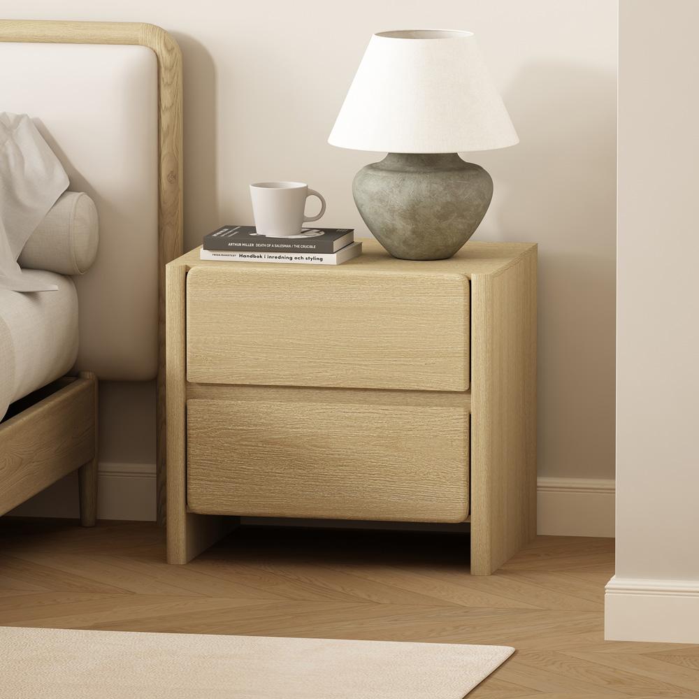 Manhattan Comfort - Linda 24in Nightstand in Natural Oak (2-Drawer) - NS015-NA veiw 8