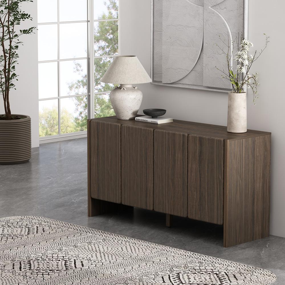 Manhattan Comfort - Linda 60in Sideboard in Walnut Brown (4-Shelf) - SB008-BR veiw 8