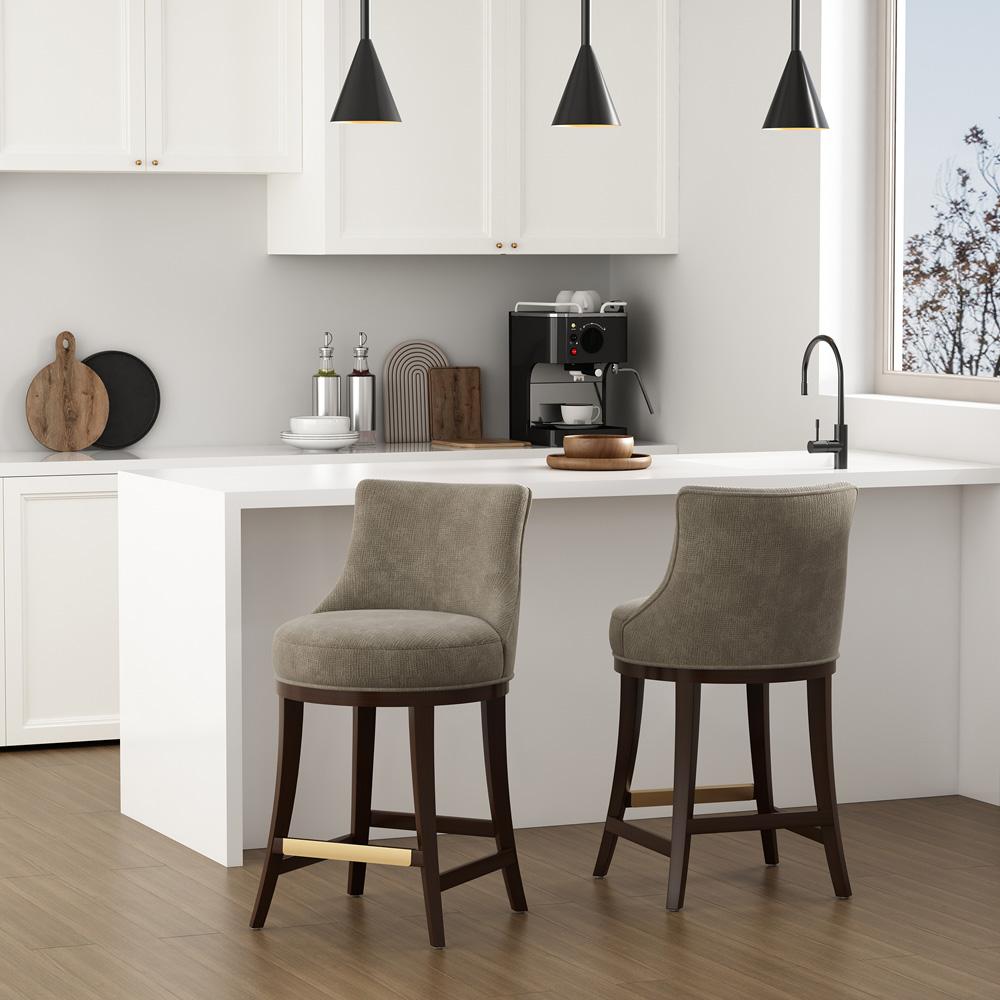 Manhattan Comfort - Lucia Counter Stool in Taupe - Set of 2 - 2-CS022-TP veiw 8