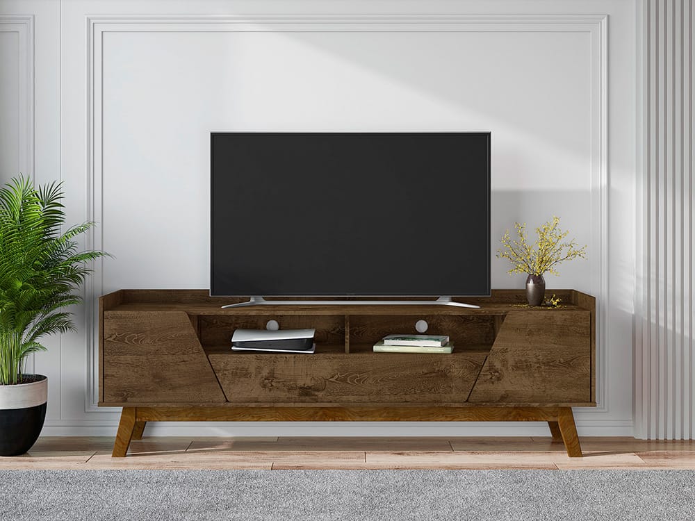 Manhattan Comfort - Marcus TV Stand with 2 Drawers in Rustic Brown - 261BMC9 view 7