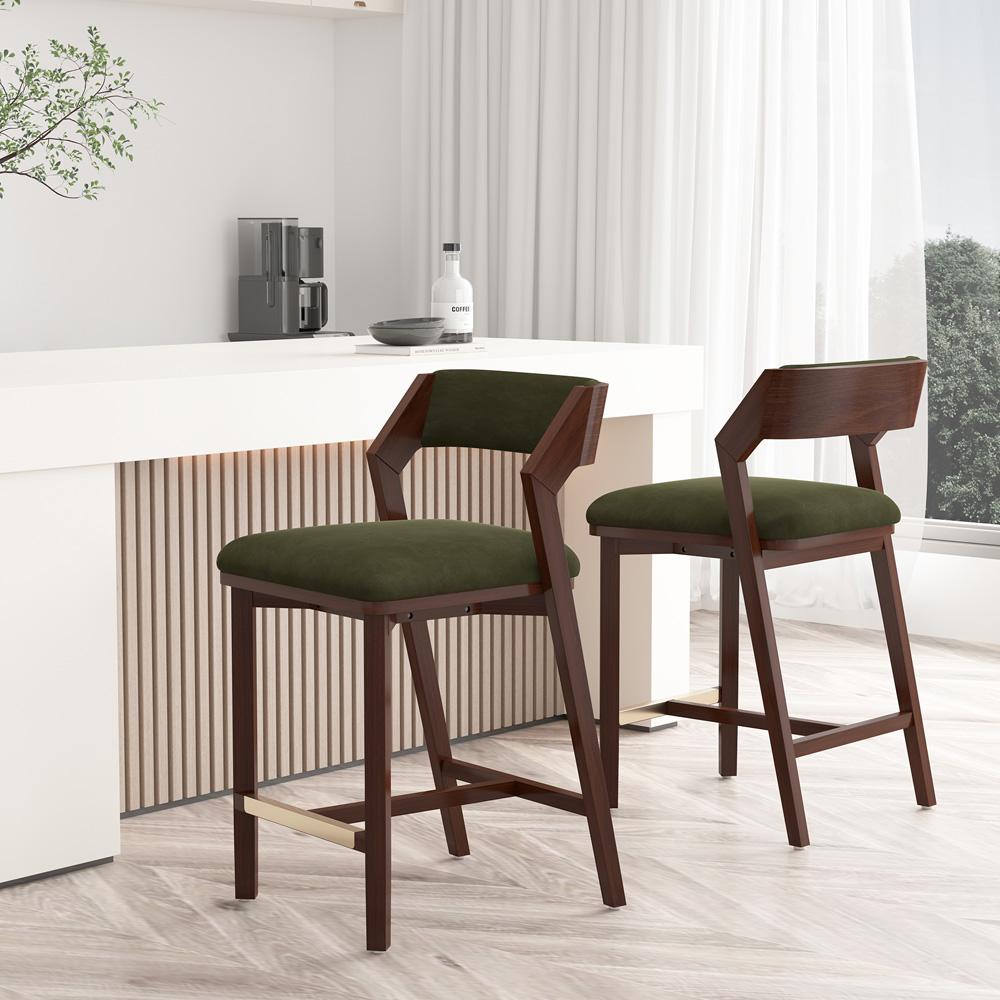 Manhattan Comfort - Patricia Counter Stool in Turtle Green - Set of 2 - 2-CS023-GR veiw 8