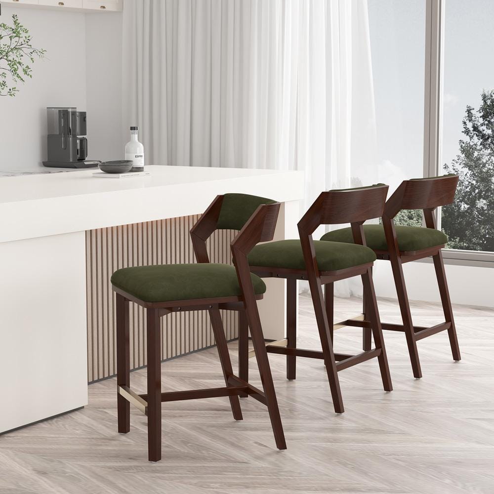 Manhattan Comfort - Patricia Counter Stool in Turtle Green - Set of 3 - 3-CS023-GR veiw 8