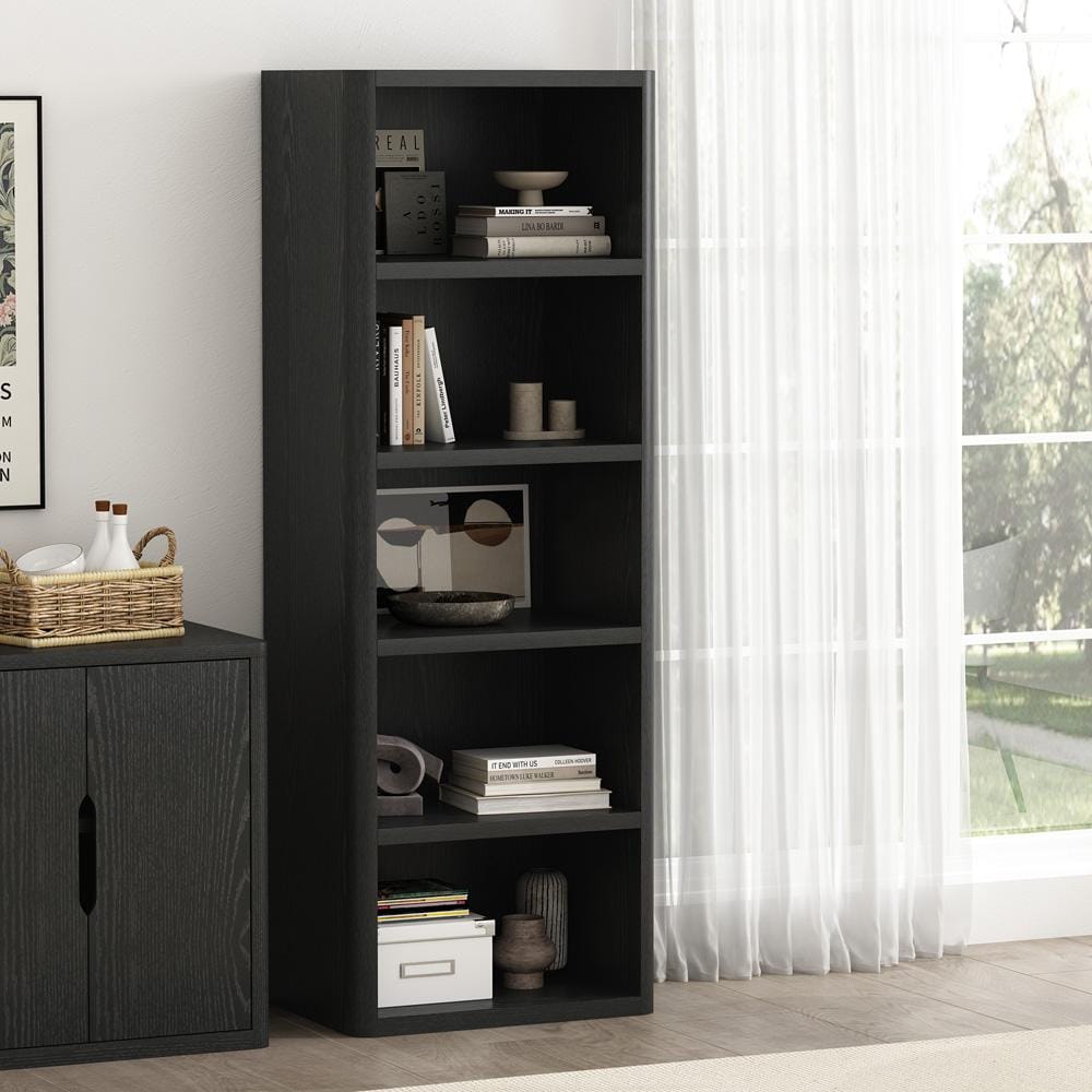 Manhattan Comfort - Rivington 28in Open Bookcase in Black (5-Shelf) - BC003-BK veiw 8