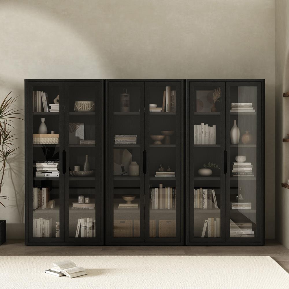 Manhattan Comfort - Rivington 38in Bookcase Cabinet in Black (5-Shelf) - Set of 3 - 3-BC005-BK veiw 8