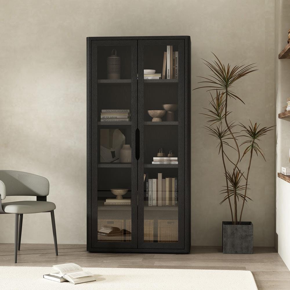 Manhattan Comfort - Rivington 38in Bookcase Cabinet in Black (5-Shelf) - BC005-BK veiw 8