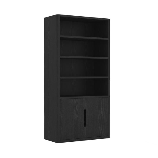 Manhattan Comfort - Rivington 40in Bookcase Cabinet in Black (4-Shelf) - Set of 2 - 2-BC006-BK veiw 2