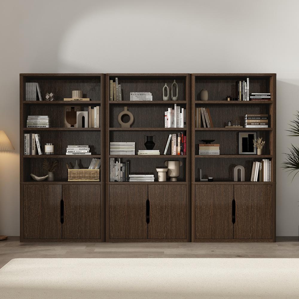 Manhattan Comfort - Rivington 40in Bookcase Cabinet in Walnut (4-Shelf) - Set of 3 - 3-BC006-BR veiw 8