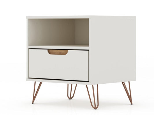 Manhattan Comfort - Rockefeller 1.0 Nightstand in Off White - 101GMC8 veiw 2