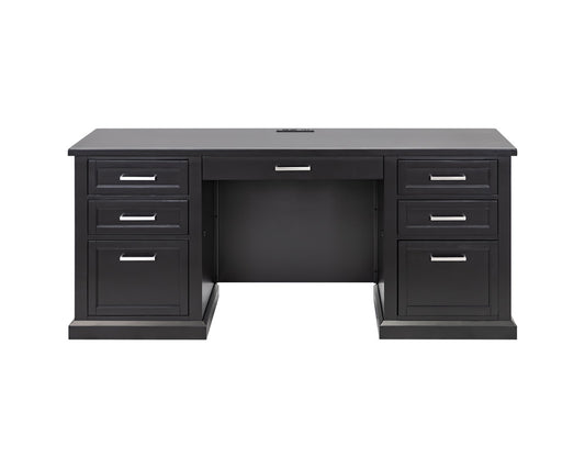 Martin Furniture - Abby - Modern Wood Desk, Office Writing Table, Credenza, Fully Assembled, Black - IMAY689B view 2