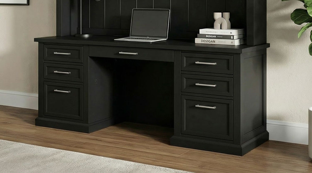 Martin Furniture - Abby - Modern Wood Desk, Office Writing Table, Credenza, Fully Assembled, Black - IMAY689B view 11