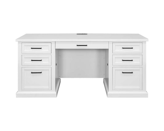 Martin Furniture - Abby - Modern Wood Desk, Office Writing Table, Credenza, Fully Assembled, White Finish - IMAY689 veiw 2