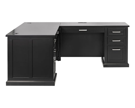 Martin Furniture - Abby - Modern Wood L-Desk & Return, Writing Table & Return, Office Desk & Return, Corner Desk & Return, Black - IMAY664RB-KIT view 2